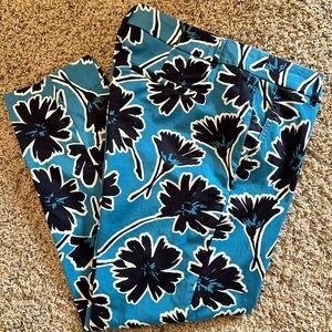 Size 6 J Crew Floral Ankle Length Stretch Pants